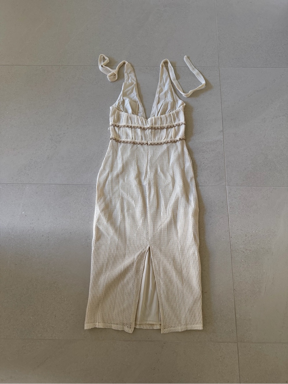 12th Tribe Divine Ivory Shell Embellished Midi Dress - Picture 5 of 10